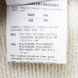 Pre Owned Off-White Grey Cotton Jersey Diagonal Stripe Print Sweatshirt XS