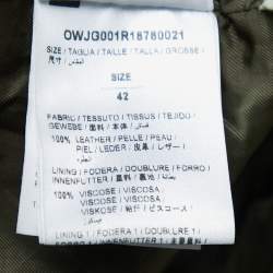 Pre Owned Off-White Green Suede Biker Jacket M