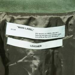 Pre Owned Off-White Green Suede Biker Jacket M