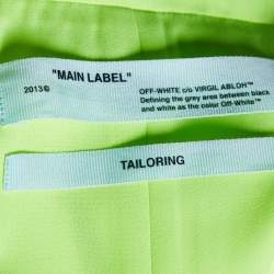 Pre Owned Off-White Neon Green Crepe Front Tie Detail Blazer M