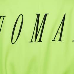 Pre Owned Off-White Neon Green Crepe Front Tie Detail Blazer M