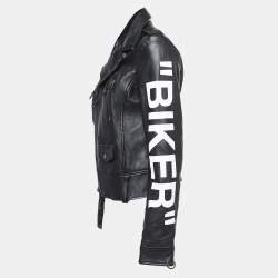 CLASSIC BIKER JACKET IN OFF WHITE WITH CRYSTALS