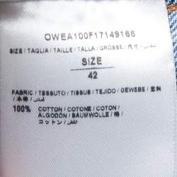 Pre Owned Off-White Blue Denim Zipper Detail Cropped Jacket M