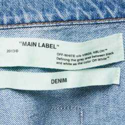 Pre Owned Off-White Blue Denim Zipper Detail Cropped Jacket M