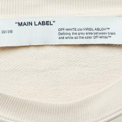 Off-White Cream Floral Print Cotton Crew Neck Sweatshirt L