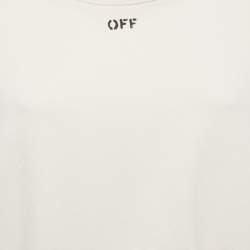 Off-White Cream Floral Print Cotton Crew Neck Sweatshirt L