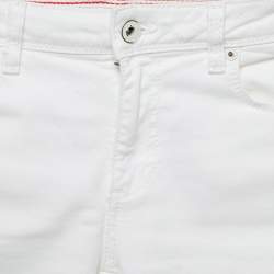 Off-White White Denim Logo Tape Detail Skinny Jeans S Waist 26"