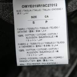 Off-White Grey Denim Cut Out Patch Detail Button Front Impressionism Jacket S