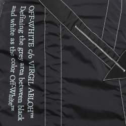 Off-White Black Print Nylon Contrast Stitch Detail Asymmetrical Skirt S
