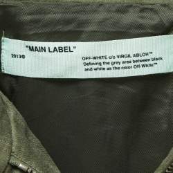 Off-White Green Linen Cropped Jacket S