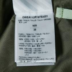 Off-White Green Linen Cropped Jacket S
