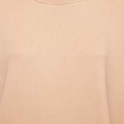 Pre Owned Off-White Light Orange Logo Print Cotton Crew Neck Sweatshirt XS