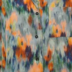 Pre Owned Off-White Multicolor Romantic Print Satin Bowling Shirt S