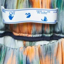 Off-White Multicolor Abstract Print Satin Wide Leg Trousers S