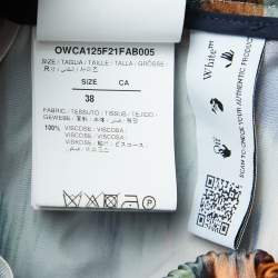 Off-White Multicolor Abstract Print Satin Wide Leg Trousers S