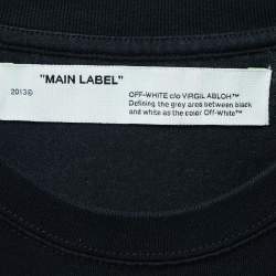 Pre Owned Off-White Black Logo Print Cotton Crew Neck Short Sleeve T-Shirt S