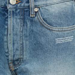 Pre Owned Off-White Blue Denim Frayed Shorts S Waist 25" 