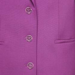Off-White Purple Crepe Oversized Single-Breasted Blazer S