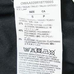 Pre Owned Off-White Black Flower Tape Print Cotton Half Sleeve T-Shirt S