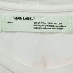 مملوكة مسبقًا Off-White White Rose Print Cotton Blend Knit Half Sleeve T-Shirt S