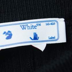 Off-White Black Logo Embroidered Wool Knit Flared Pants M