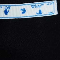 Off-White Black Logo Print Cotton Asymmetric Neck Vest Top XXS