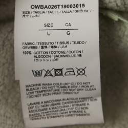 Pre Owned Off-White Grey Logo Print Cotton Cropped Sweatshirt L