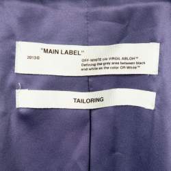 Pre Owned Off-White Navy Blue Velvet Belted Blazer & Pants Set M