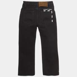 Off-White Black Diagonal Striped Denim High Waist Jeans S Waist 24"