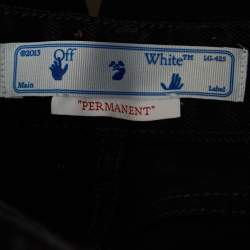 Off-White Black Diagonal Striped Denim High Waist Jeans S Waist 24"