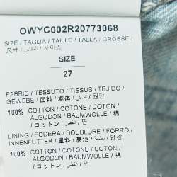 Off-White Light Blue Denim Frayed Shorts M Waist 27"