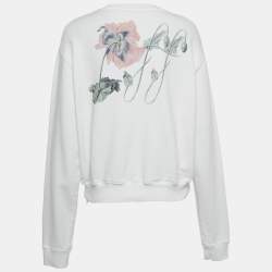 Off-White White Woman Patch Cotton Sweatshirt M