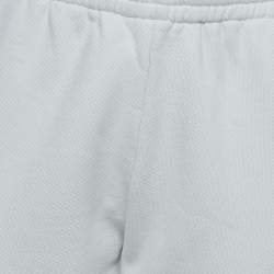 Off-White White Print Cotton Drawstring Straight Leg Pants M
