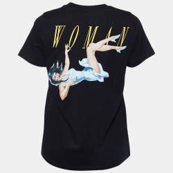 Pre Owned Off-White Black No Doubt Print Cotton Crew Neck T-Shirt XS