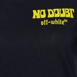 Pre Owned Off-White Black No Doubt Print Cotton Crew Neck T-Shirt XS