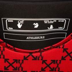 Off-White Multicolor Logo Print Stretch Knit Long Sleeve Mini Dress M