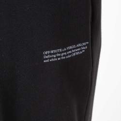 Pre Owned Off-White Black Printed Tapered Formal Trousers S