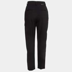 Pre Owned Off-White Black Printed Tapered Formal Trousers S