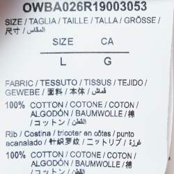 Pre Owned Off-White Pink Logo Print Cotton Knit Sweatshirt L