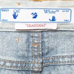 Off-White Light Blue Denim Buttoned Jeans M Waist 30"