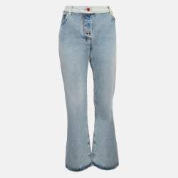 Off-White Light Blue Denim Buttoned Jeans M Waist 30"
