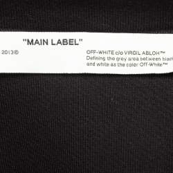 Pre Owned Off-White Black Cotton Knit Logo Crop Sweatshirt M