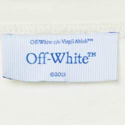 Pre Owned Off-White Cream Cotton Bead Arrow Detail Crop Top S