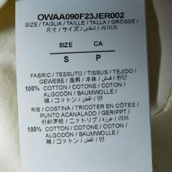 Pre Owned Off-White Cream Cotton Bead Arrow Detail Crop Top S