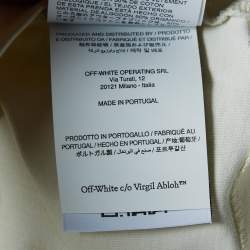 Pre Owned Off-White Cream Cotton Bead Arrow Detail Crop Top S