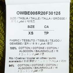 Pre Owned Off-White Green Arrow Print Cotton Zip-Up Hoodie XS