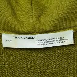 Pre Owned Off-White Green Arrow Print Cotton Zip-Up Hoodie XS