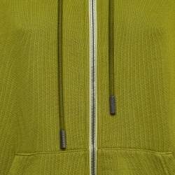 Pre Owned Off-White Green Arrow Print Cotton Zip-Up Hoodie XS