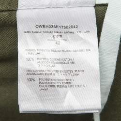 Pre Owned Off-White c/o Virgil Abloh Green Embroidered Cotton Parka Jacket M