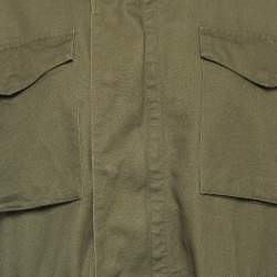 Pre Owned Off-White c/o Virgil Abloh Green Embroidered Cotton Parka Jacket M